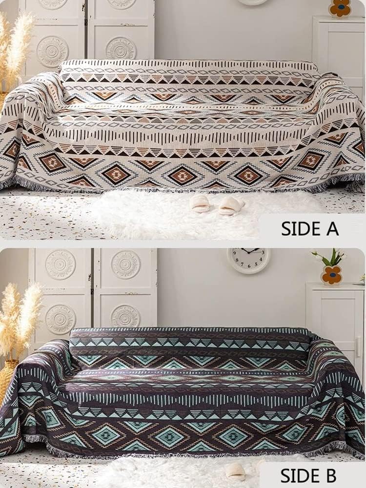 Aztec Native Throw Blankets Southwest Bed Blankets Cover 51"x63" | Navajo American Western Boho,Knit with Tassel,Tapestry,Home Sofa Couch Chair Decor,Camping Picnic Tent Beach Car Traveling