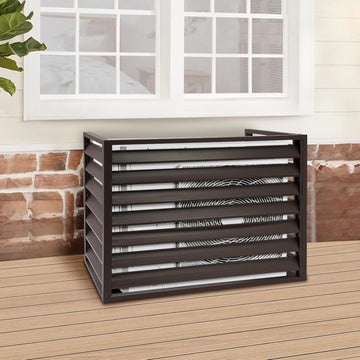 Air Conditioner Fence Aluminum Alloy Air Conditioner Protective Cover Modern Privacy Fence Screen Rectangular Privacy
