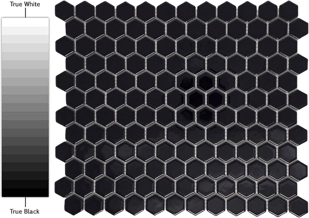 Hexagon 1x1 Porcelain Mosaic Shiny Finish Floor Wall Tile Backsplash Glossy 1 inch Shower, Accent Decor, Fireplace