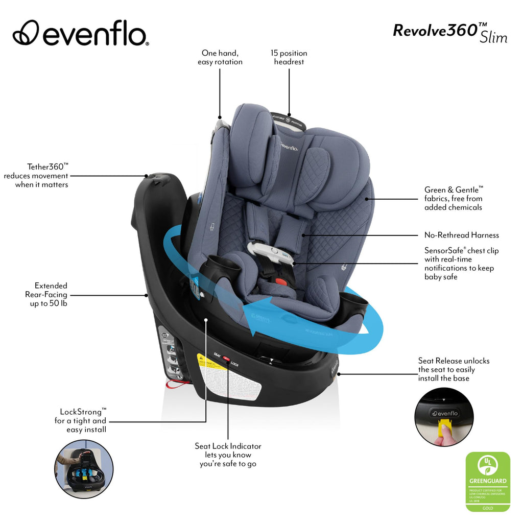 Evenflo Revolve360 Slim 2-in-1 Rotating Car Seat