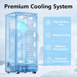 6 Cu.Ft Commercial Refrigerators, Display Fridge with Double-Tempered Glass Door