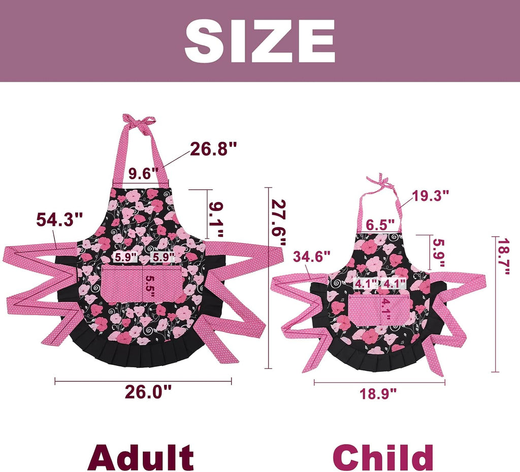 Kitchen Aprons for Women,Heavy Duty Aprons for Cooking, Baking, BBQ and Gardening