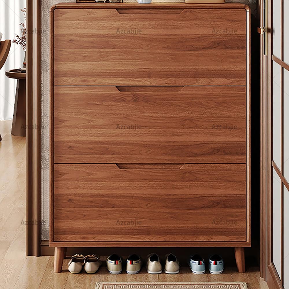 Freestanding Vertical Shoe Storage Rack 50x25x120cm | Slim Hidden Shoe Cabinet,with 3 Front Flip Drawers &