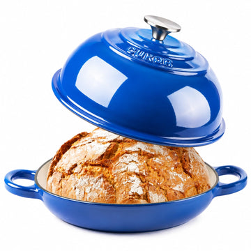 Dutch Oven for Sourdough Bread Baking, 7QT Enameled Cast Iron Dutch Oven with Lid, Heavy-Duty Bread Baking Pot for