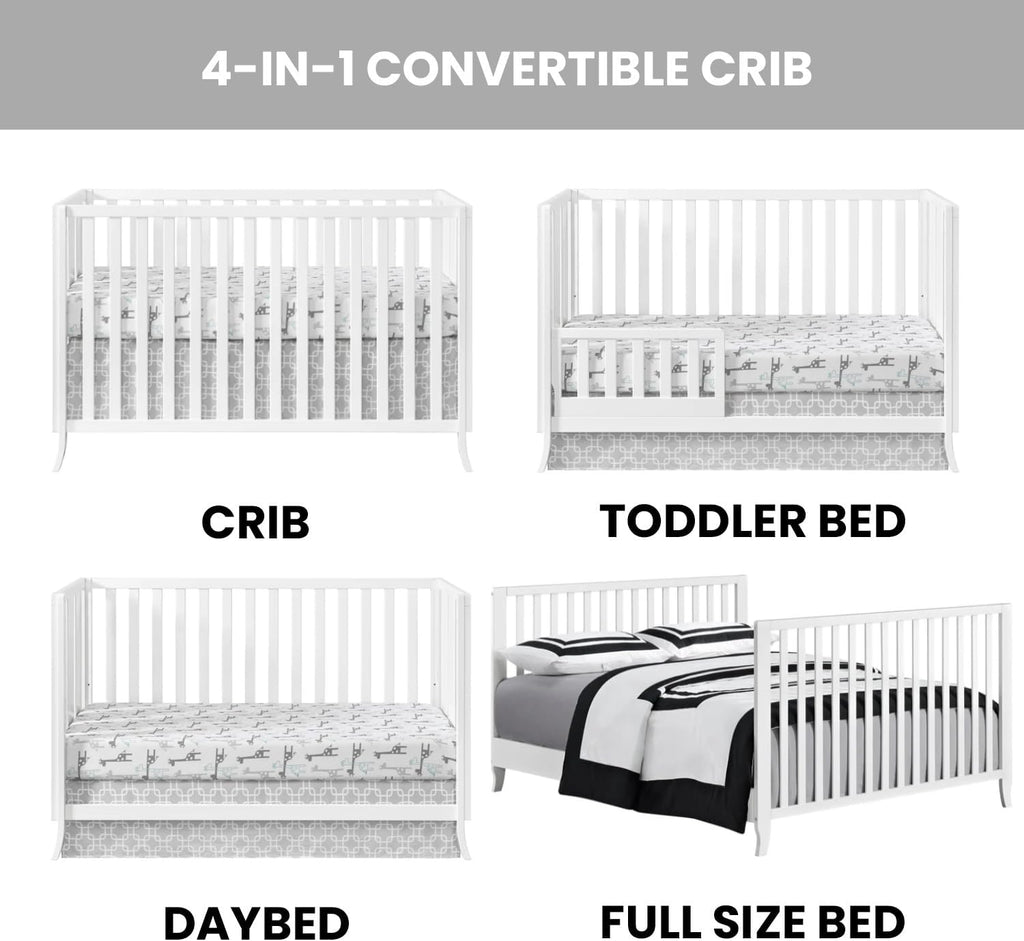 4 in 1 Convertible Island Crib White