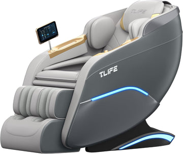 Massage Chair Full Body 160° Zero Gravity SL-Track, 12 Modes, Grey | Full-Body Airbags, Body Scan, 6 Massage