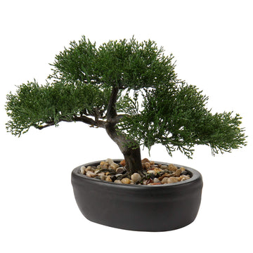 Artificial Bonsai Tree Juniper Faux Plants Indoor Small Fake Plants Decor with Ceramic Pots Table Office Desk