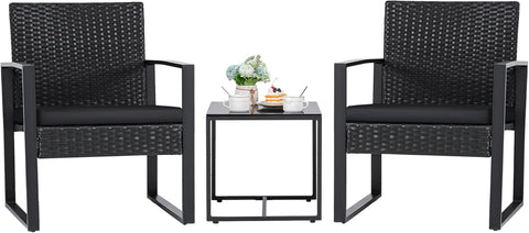 3 Pieces Outdoor Patio Wicker Furniture Set