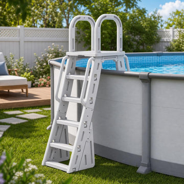 A-Frame Above Ground Pool Ladder, Fits 48-56 Inch Above Ground Pools | HDPE Entry Stairs, with Non-Slip Steps