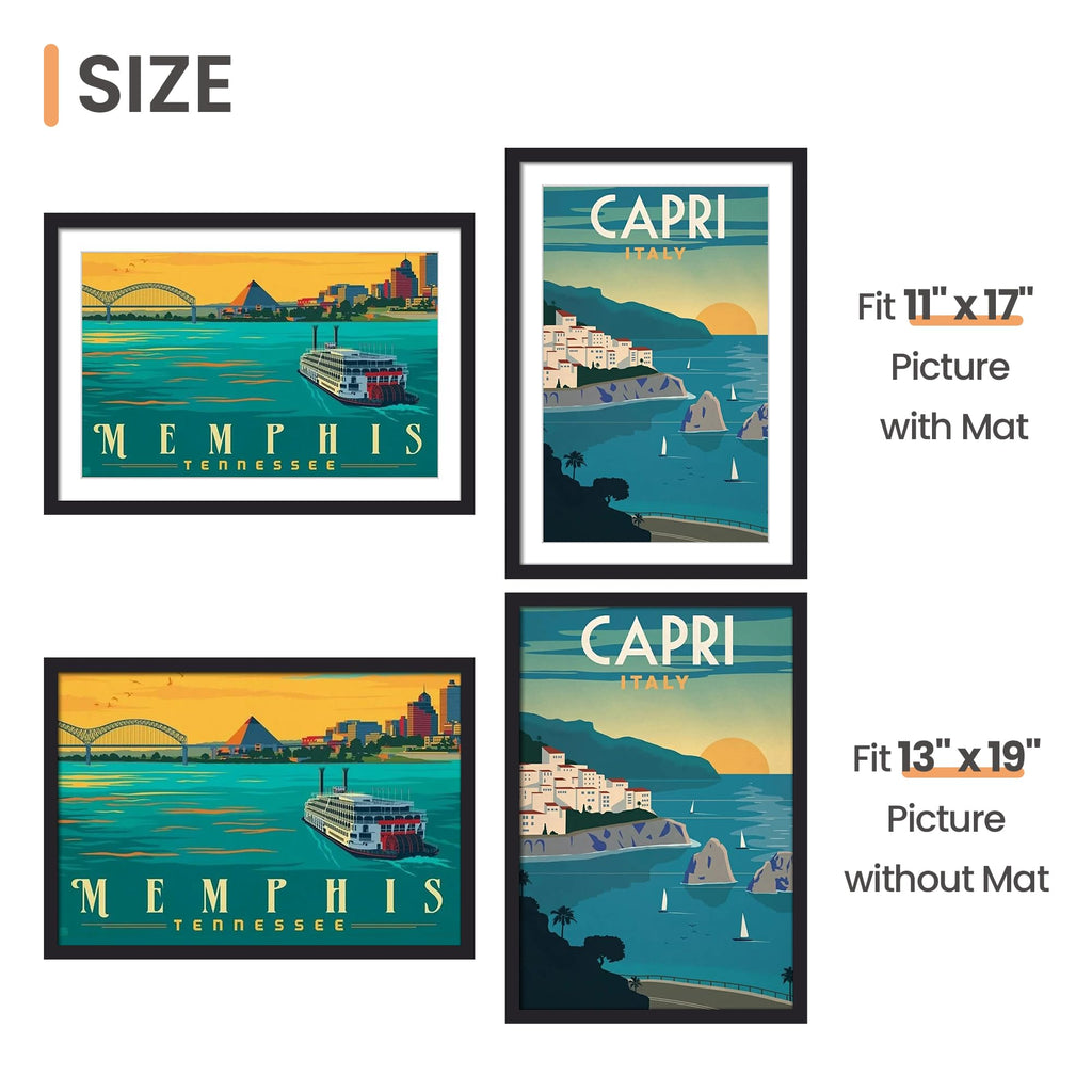 13x19 Picture Frame, Gallery Wall Frames Set of 5, Black