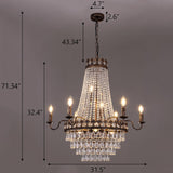 French Empire Crystal Chandelier, 31.5" D Modern Farmhouse Ceiling Light Fixture for Dining Living Room, Rustic Antique Bronze Chandelier for Bedroom, Kitchen, Bathroom, Foyer A108-B0CNX1V4KR