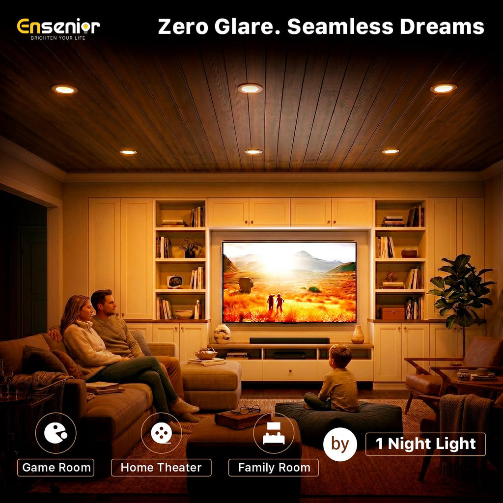 48 Pack 6 Inch LED Recessed Lights with Night Light, 5CCT