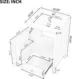 20-inch Solid Wood Bathroom Vanity with Sink, Free Standing Cabinet, Soft Closing Door, Storage Rack