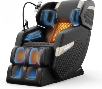 Massage Chair Full Body, Zero Gravity Massage Recliner Chair with Foot Shiatsu & Back Heating, 6 Fix Point Rollers, 5