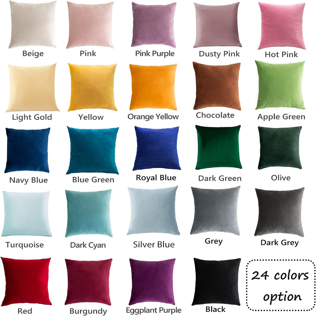 Super Soft Velvet Square Throw Pillow Covers, 18 x 18 inch (45 cm), Silver Blue, Pack of 2