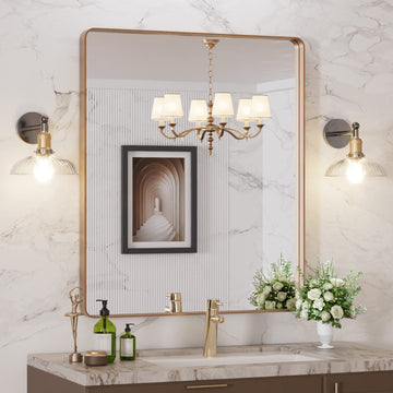 30"X36" Gold Bathroom Mirror