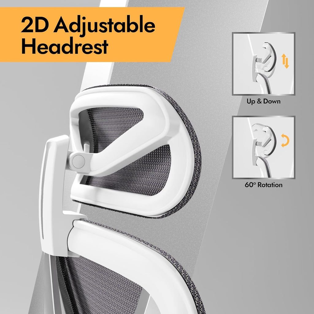Ergonomic Mesh - 3D Adjustable Lumbar Support & 3D Armrests, V-Shaped Back, Adjustable Desk Chair for Office & Home