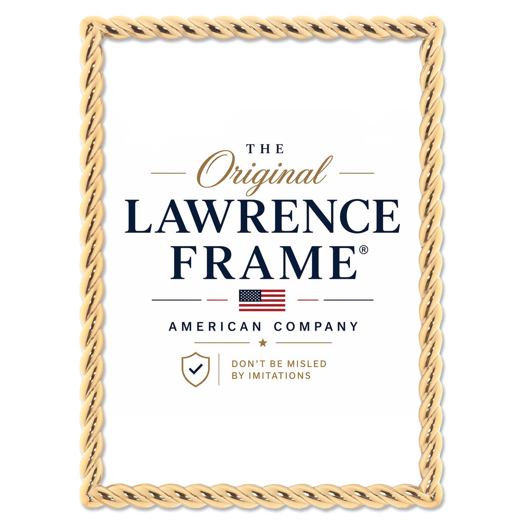Metal Frame, Rope Design, Gold, 5x7