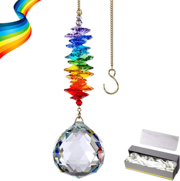 40mm Clear Ball Crystal Suncatcher, Handmade Rainbow Maker Prism, Outdoor Indoor Hanging Window Decorations