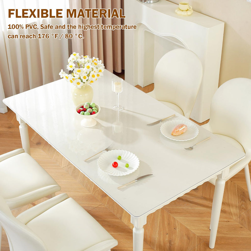 Clear Table Protector 42 x 84 Inch, 2mm Plastic Table Cover