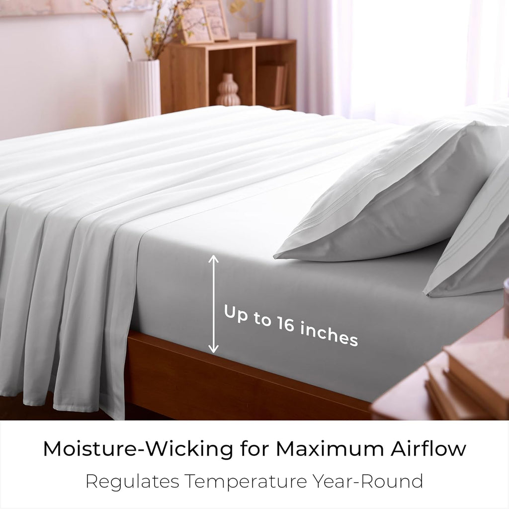 Iconic 4-Piece, Ultra Soft Sheet Set (Queen, White)