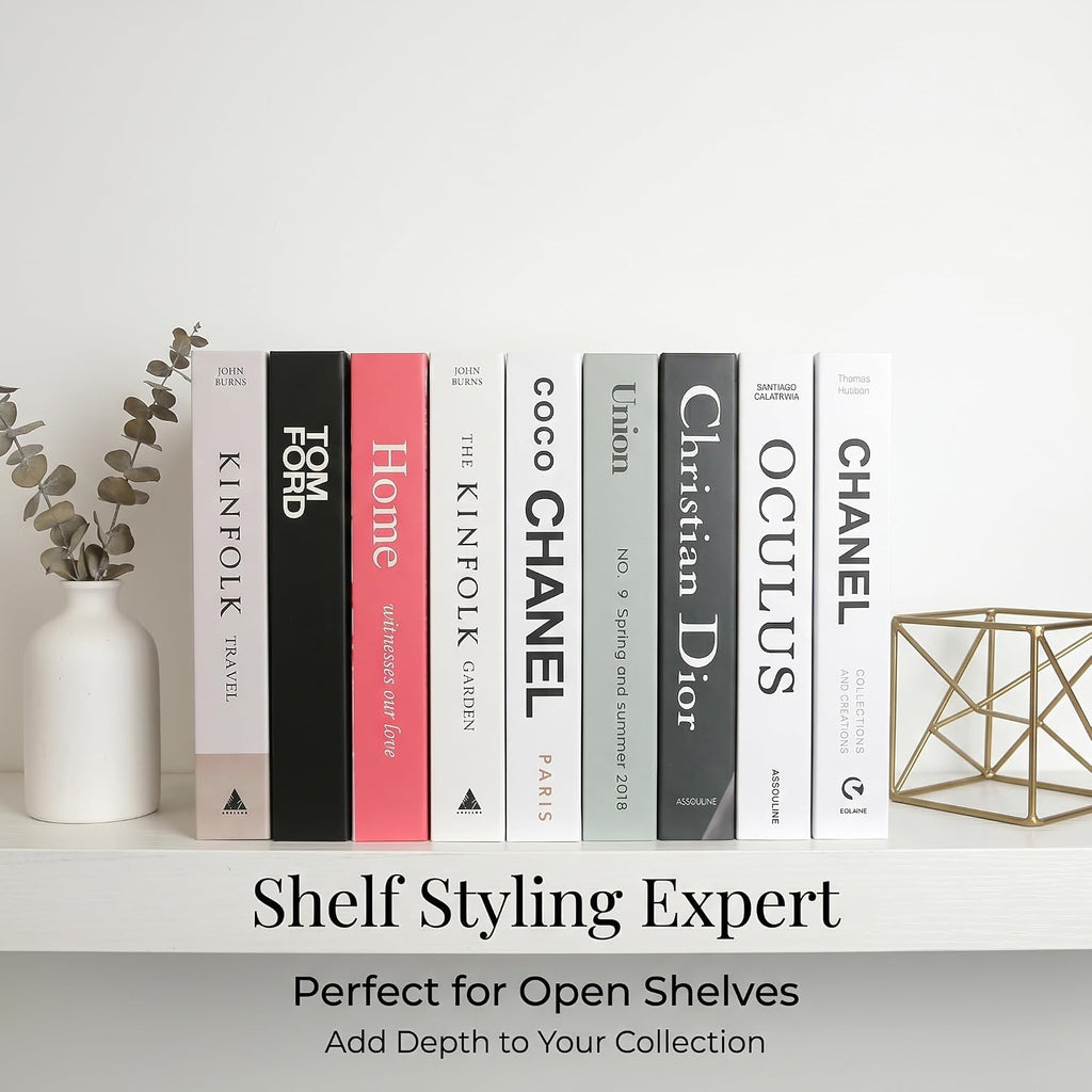 9 Pcs Decorative Books Aesthetic Chic Faux Book Set for Room Décor,Modern Home Decor Coffee Table Decor