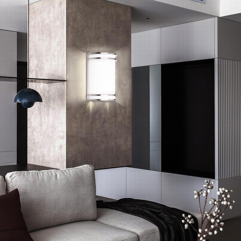 Indoor Wall Sconce, Half Cylinder Wall Light Fixture, 3000K 4000K 5000K Color Temperature Adjustable, Dimmable LED
