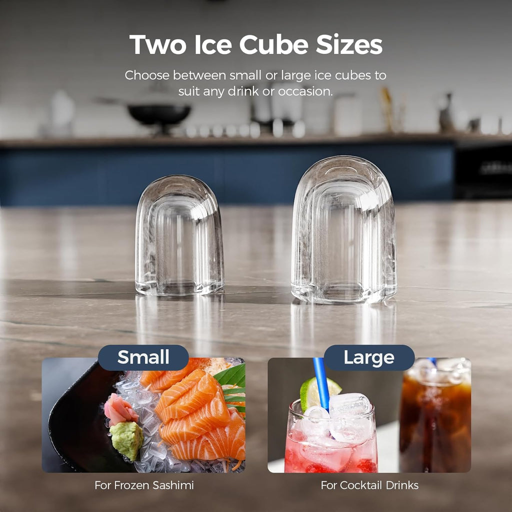 Ice Makers Countertop,26Lbs/24H,9 Cubes in 6 Mins,Portable Ice Maker Machine with Self-Cleaning,2 Sizes of Bullet