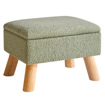 Storage Ottoman, Small Foot Stool Ottoman with Storage, Teddy Velvet