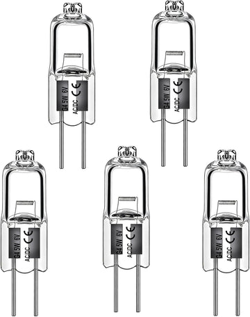 G4 Halogen Bulb 6V 5W-50W Dimmable Low Voltage Bi-Pin JC T3 Clear Capsule for Landscape, Garden & Under Cabinet