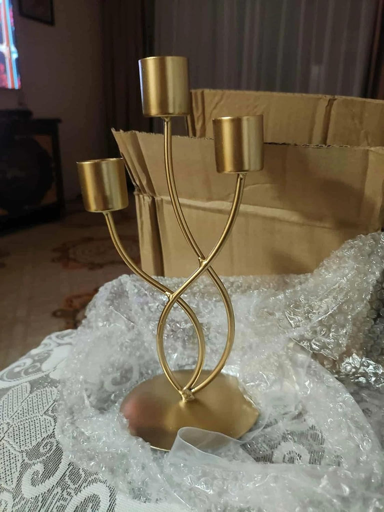 Candelabra Metal Candle Holders - 3 Arm Candlestick Holder for Theme Party Table Centerpiece Decoration Dining Room