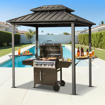 8' x 6' Grill Gazebo with Double Galvanized Steel Roof