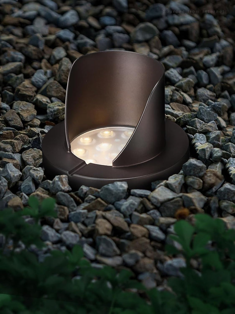 6-Pack Dia.4 Inch 3000K Well Lights Shielded Top Oil Rubbed Bronze | 12-24V AC/DC, CRI90, Landscape LED In Ground