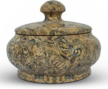 Natural Decorative Marble Jar with Lid - 3 Inch Polished Marble Salt Cellar & Spice Jar - Small Jewelry Box &
