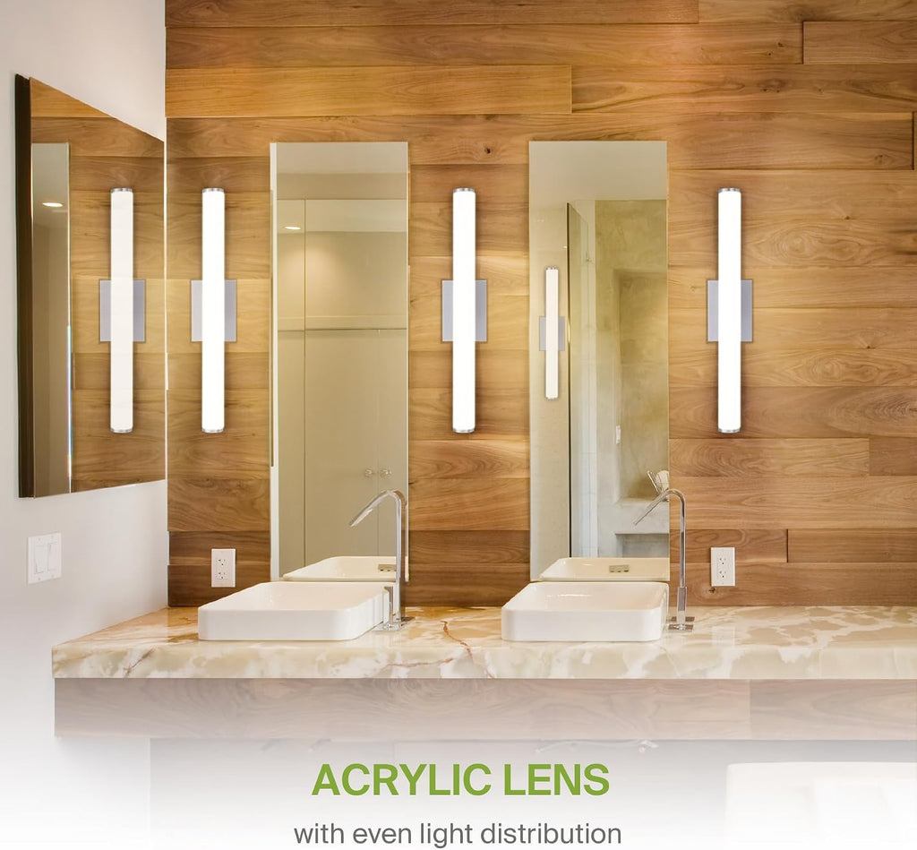 24" LED Linear Vanity Light Fixture, Modern Bathroom Sconce - 3 Color 3000K-5000K, Dimmable, 25W 1750LM, Energy Star