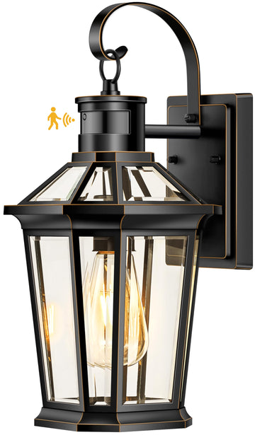 Motion Sensor Outdoor Wall Lantern, Dusk to Dawn Outdoor Porch Light