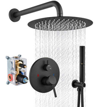 Shower Faucet Set,10 Inch Matte Black Shower System