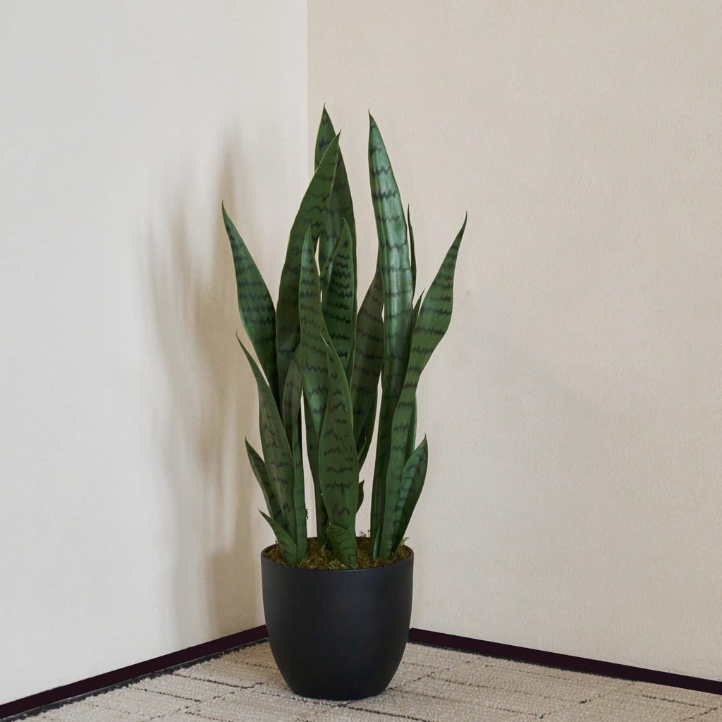 28in Artificial Sansevieria Plant with Pot Fake Snake