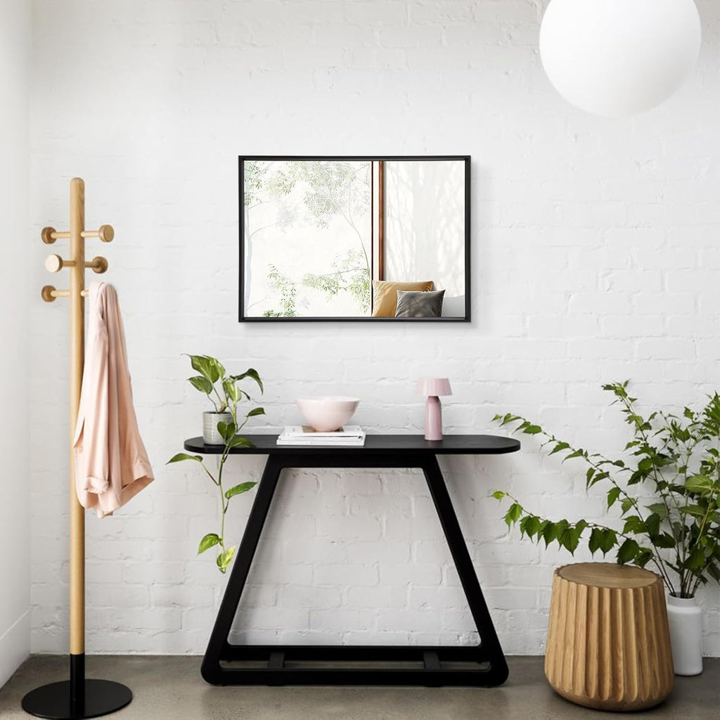Mirrors for Wall Rectangular Metal Framed Mirror Modern Decorative Bedroom Living Room Bathroom Vertically or