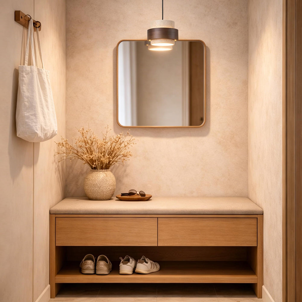 Natural Travertine Pendant Light, Wabi-Sabi Stone Hanging Lamp