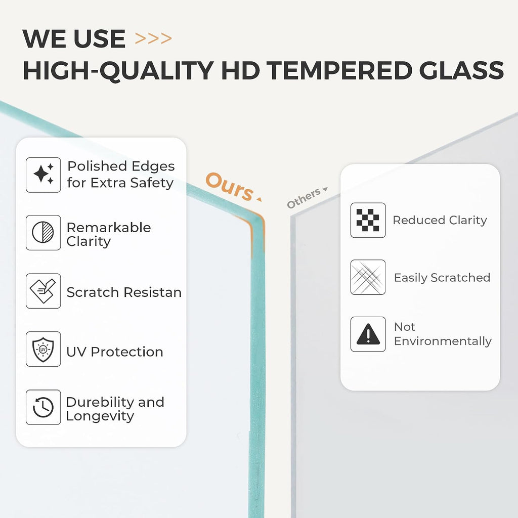 24x36 Poster Frame, Solid Cherry Wood 24 x 36 Frame, Rounded Corner 24 x 36 Large Picture Frame HD Tempered Glass