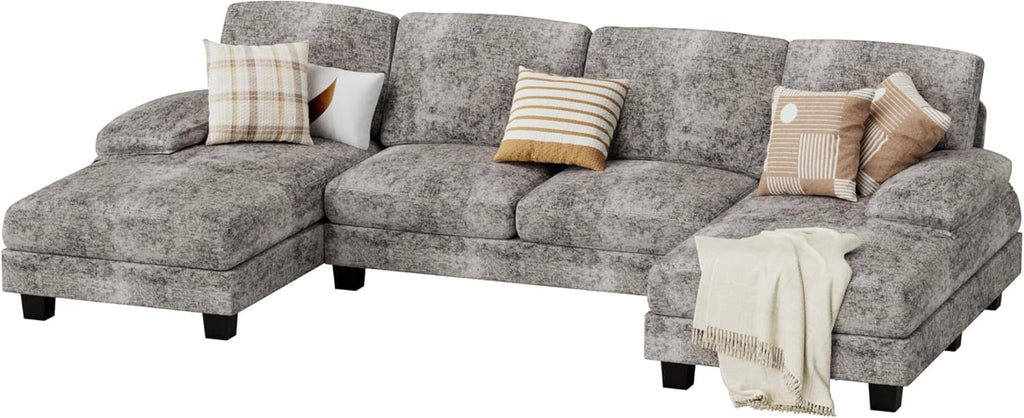 Sectional Couches for Living Room, U Shaped Couch with Chenille Fabric