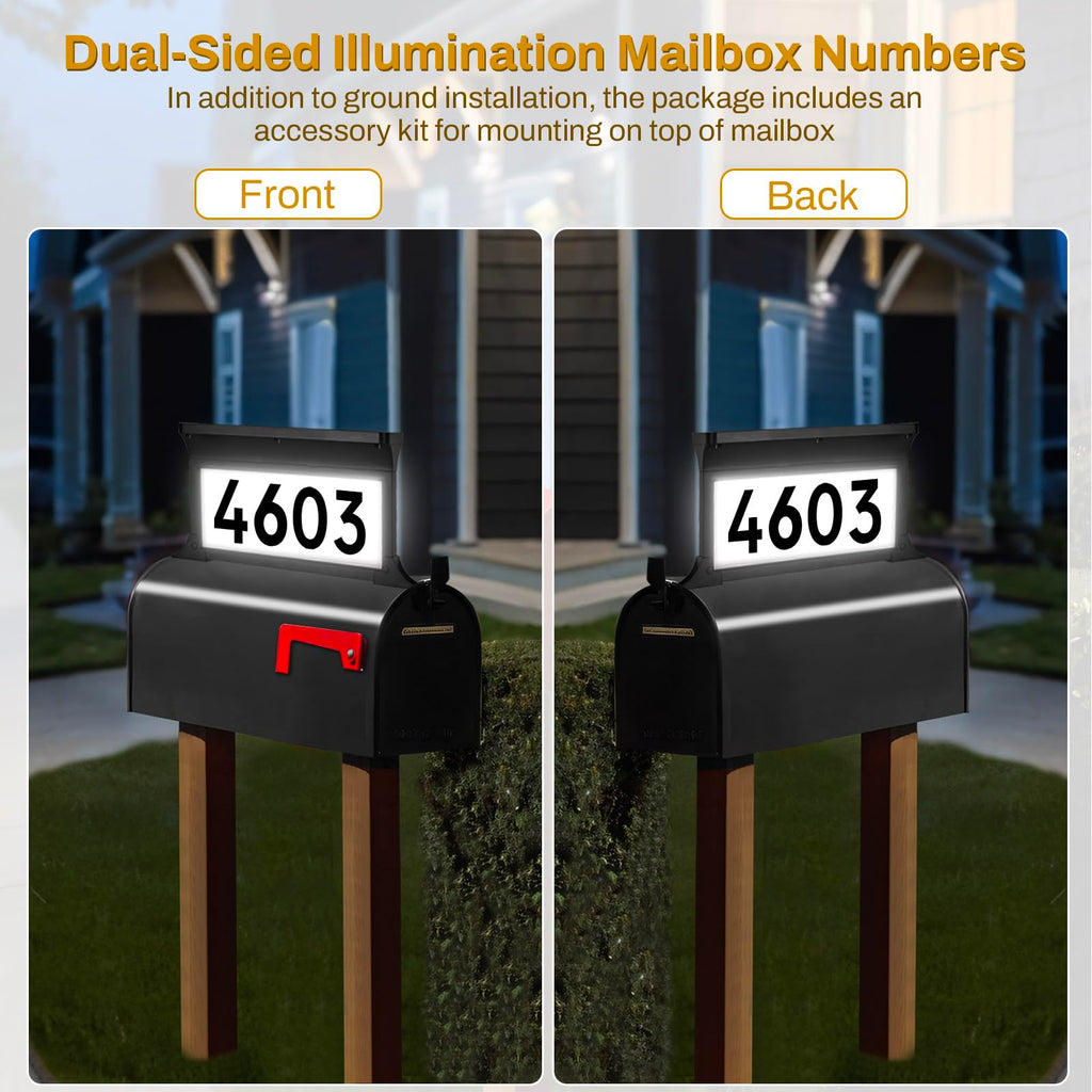 Solar Address Signs, Dual-Sided Illumination Solar House Numbers