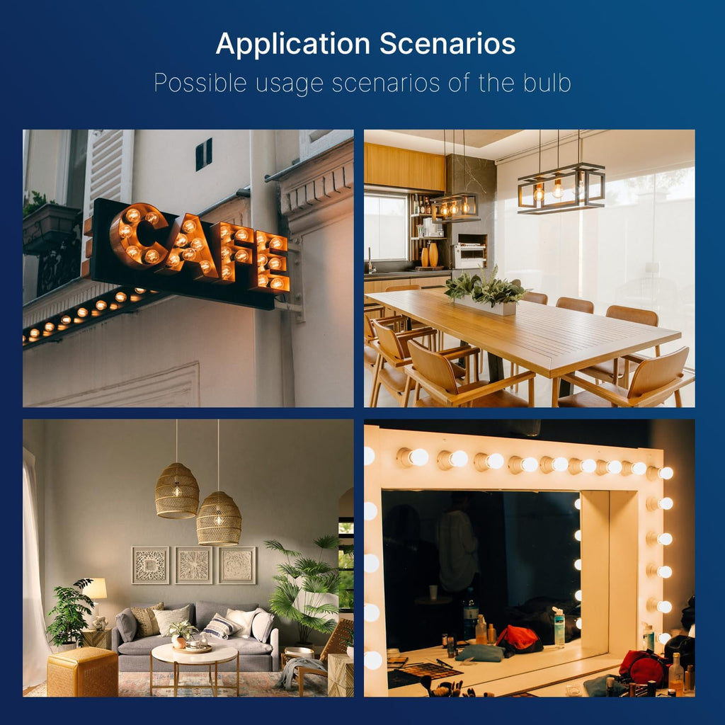 60W Equivalent LED Globe Candelabra Bulbs, Dimmable G16.5 LED E26 Chandelier Light Bulbs, 500LM, CRI82, 4W, AC 120V - Set of 6