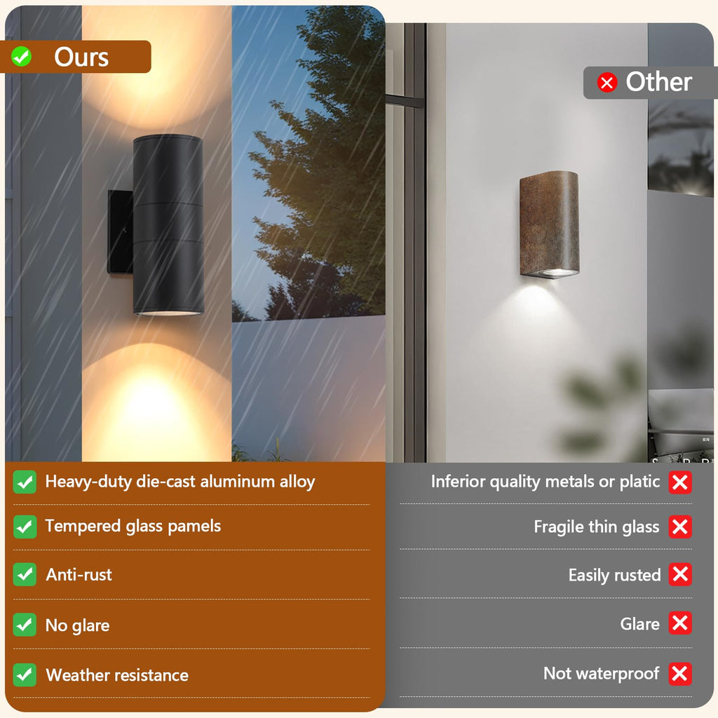 4 Pack Outdoor Sconce Lights, Modern Exterior