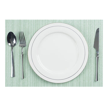 Placemats Set of 6 Washable Woven Vinyl Placemats for Dining Table Heat Resistant Non-Slip Stain Resistant Table Mats