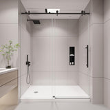 Frameless Shower Door, 43-48" W x 76" H Sliding Glass Shower Door