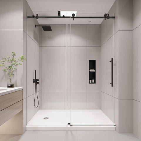 Frameless Shower Door, 43-48" W x 76" H Sliding Glass Shower Door