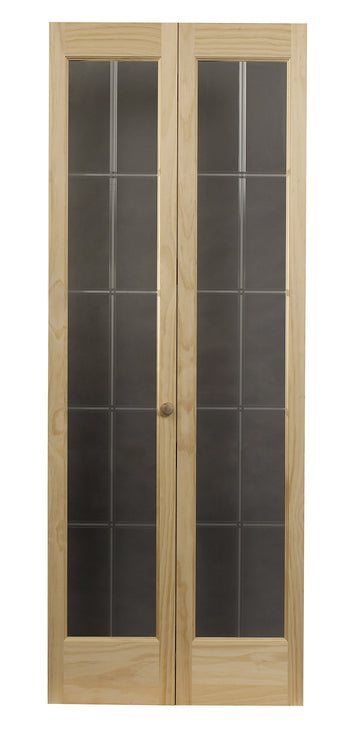 Pioneer Full Glass Bifold Interior Wood Door, 32" x 80", Unfinished