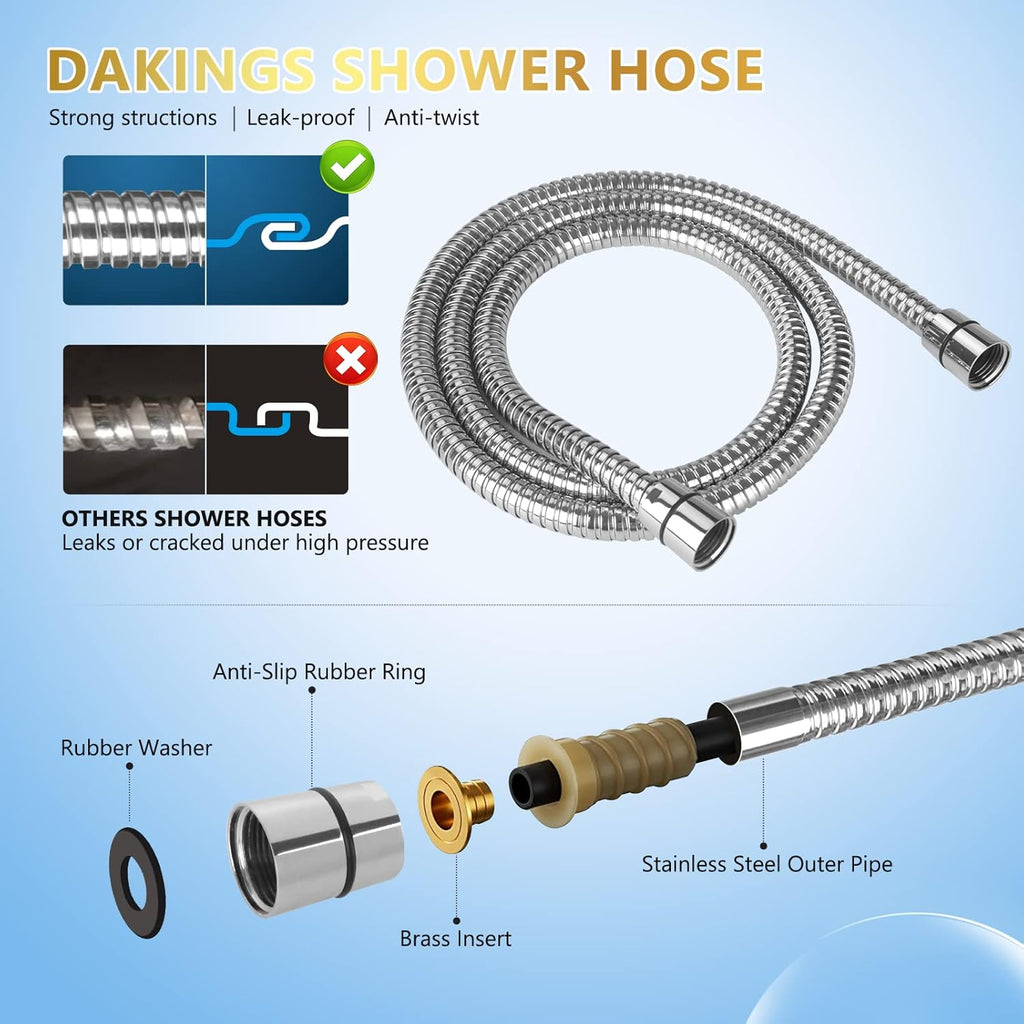 6 Spray Modes High Pressure Handheld Showerhead Set Upgraded 5 Inches Shower Head with Handheld Spray Premium Chrome
